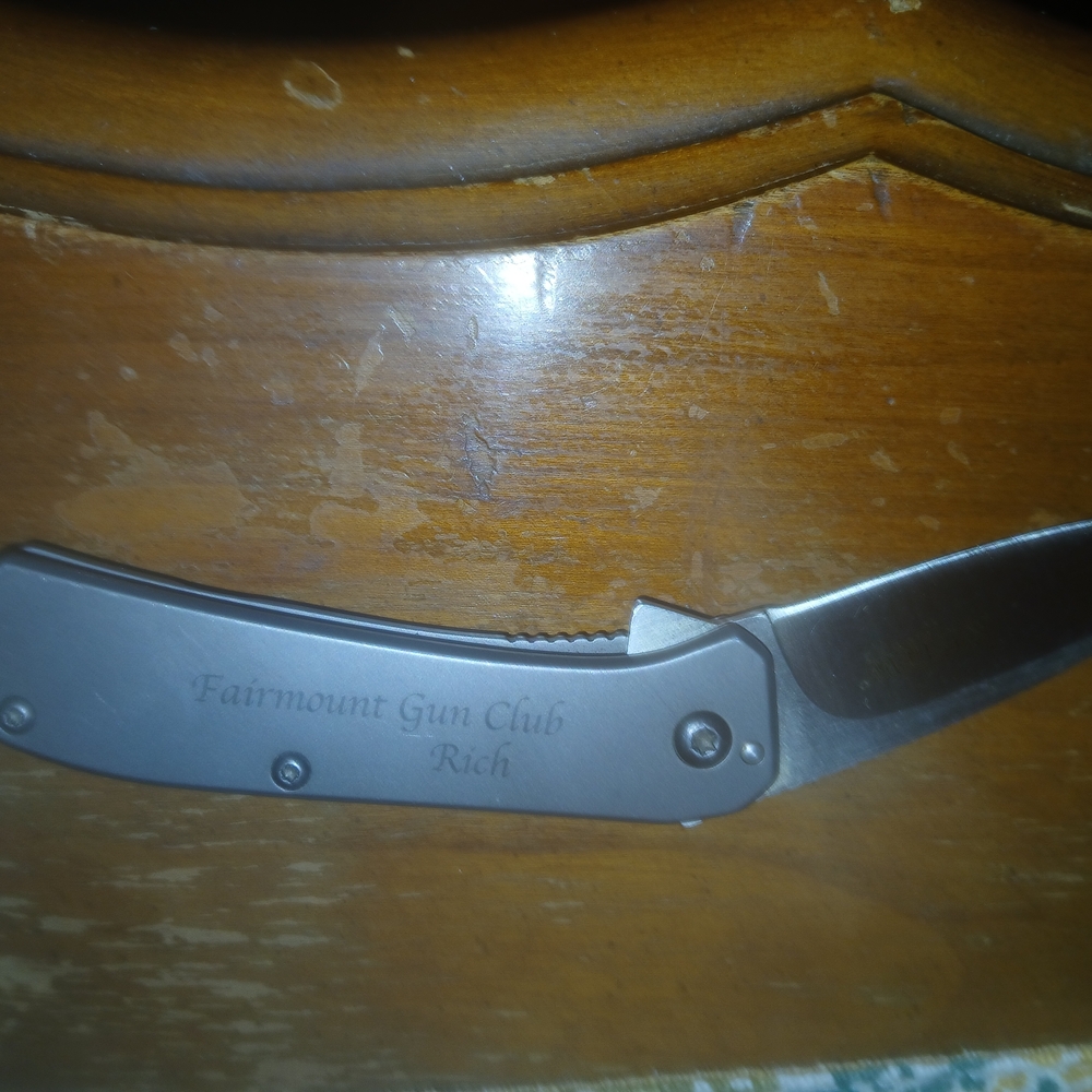 Engraved Folding Knife